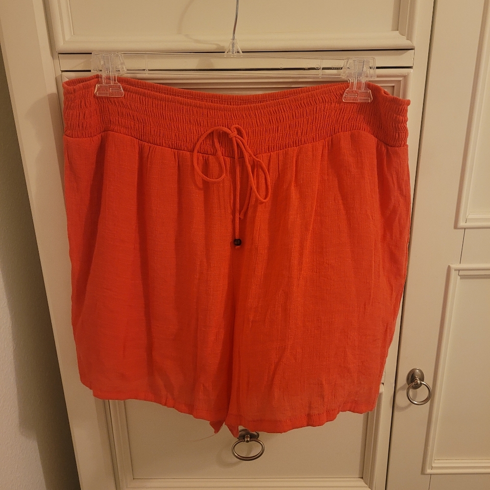 💥3/$24 Apt. 9 Smocked Elastix Waist Coral‎ Orange Shorts